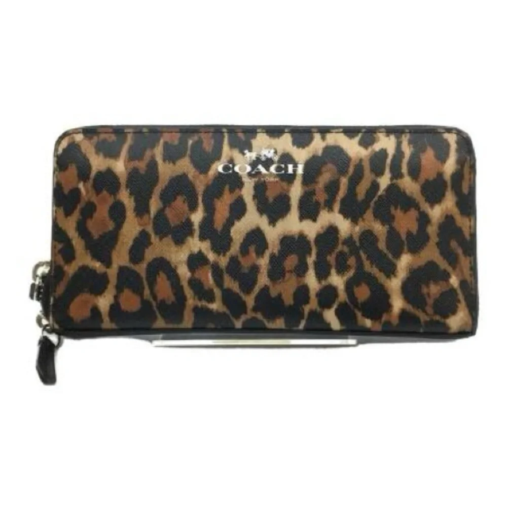 Coach Peyton Ocelot Leopard Print  Long Zip Around Wallet - Picture 2 of 11